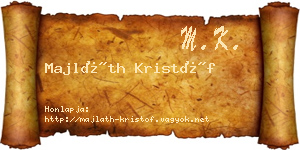 Majláth Kristóf névjegykártya